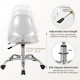 Acrylic armless office chair with adjustable height, 360° swivel design, and chromed metal base for stability and.