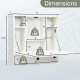 Dimensions of the Wall-Mount Floating Desk, showcasing foldable design and storage features for small spaces.