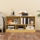 Beige kids' 2-shelf bookcase with a wide top, ideal for displaying favorite items while keeping the room tidy and.