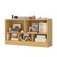 Kids 2-shelf bookcase in beige with 5 compartments for organized toy and book storage, perfect for playrooms and living.