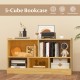5-cube wood bookcase in beige, featuring spacious compartments for toys and books, perfect for kids' rooms and.