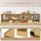 Kids 2-shelf bookcase in beige with five compartments, sturdy design, and non-slip foot pads for organized storage.