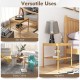 Bamboo nightstand set featuring two tiers, waterproof surface, and ample storage for versatile use in any room.