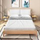 Natural bamboo nightstand set featuring two tiers, ample storage, and a waterproof surface for easy maintenance.