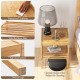 Bamboo nightstand with waterproof tabletop, two tiers, and ample storage space for living room or bedroom use.