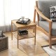 Bamboo nightstand set featuring a compact design, natural finish, and open shelves for versatile storage in any room.