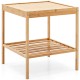 Single bamboo nightstand with a waterproof top, showcasing a rustic design and spacious lower shelf for versatile.