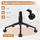 Modern home office chair with a stable 5-claw base and 360° smooth-rolling casters for easy movement and comfort.