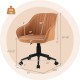 Brown modern office chair with ergonomic armrests, adjustable height, and 330 lbs capacity, ideal for home or office.