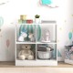 4-cube kids bookcase in white, featuring open shelves for toys and books, ideal for organized children's rooms.