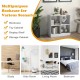 4-cube kids bookcase in white with open shelves, ideal for storing toys and books in a clutter-free room.