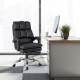 Ergonomic adjustable swivel office chair in black with retractable footrest, perfect for comfort and support at your.