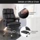 Ergonomic black office chair with waterproof surface, retractable footrest, and adjustable backrest for ultimate.