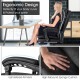 Ergonomic adjustable swivel office chair in black with retractable footrest and high rebound sponge cushion for comfort.