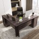 L-shaped office desk in dark brown with storage drawers and keyboard tray, perfect for corner spaces and organizing.