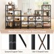 9 cubes bookcase in rustic brown with reinforced carbon steel frame and side X-shaped design for home office.