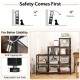 9 cubes bookcase in rustic brown with carbon steel frame, featuring anti-tipping kits and adjustable foot pads for.