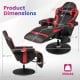 Massage video gaming recliner chair in red with adjustable height, footrest, and ergonomic design for comfort and.