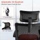 Adjustable 3D headrest of the ergonomic office chair for optimal neck support and comfort in various settings.