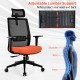 Ergonomic office chair with adjustable lumbar support and headrest, featuring a black design for optimal comfort and.