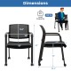 Stackable rolling office chair with a mesh backrest, ergonomic design, and heavy-duty frame, ideal for office use.