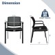 Side view of a stackable reception chair with a padded seat, black finish, and ergonomic mesh backrest, supporting 330.