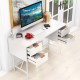 48-inch white home office computer desk featuring four smooth-sliding drawers and a spacious tabletop for effective.