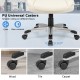 Close-up of PU universal casters for the ergonomic office chair, designed for smooth rolling on wood, tile, and carpet.