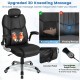 Kneading massage office chair in black with adjustable headrest and remote control for ultimate comfort and relaxation.