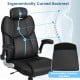 Kneading massage office chair with adjustable headrest, curved backrest, and removable lumbar cushion for spine support.