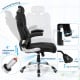 Kneading massage office chair in black with adjustable headrest, 360° rotation, and 4" height adjustment for comfort.