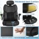Kneading massage office chair in black with thickened waterfall seat, adjustable headrest, and padded armrests for.