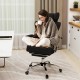 Big and tall executive office chair in black with footrest, lumbar support, and ergonomic design for comfort.