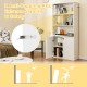 5-tier freestanding bookcase in white with adjustable shelves and anti-toppling kits for enhanced stability and safety.