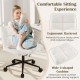 Cross legged chair with wheels in beige, featuring a U-shaped cushion and ergonomic backrest for comfort in study or.