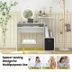 Compact white computer desk with pull-out keyboard tray, ideal for working, studying, and space-saving in small areas.