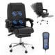 Massage adjustable executive chair in black featuring built-in massage function with remote control for ultimate.