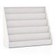 5-tier white kids' bookshelf with deep compartments, perfect for picture books, ideal for playrooms and kids' rooms.