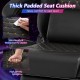 Thick padded seat cushion of the ergonomic black gaming chair, featuring waterproof PU leather for enhanced comfort.