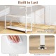 L-shaped 47-inch corner desk with adjustable shelves, built-in charging station, and heavy-duty metal frame for office.