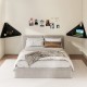 Floating triangular corner computer desk in black with wall-mounted design, ideal for compact spaces and modern decor.