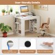 Computer desk with cable management hole, non-slip foot pads, and easy-to-clean surface for organized workspace.