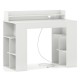 43-inch white computer desk with built-in power outlets, cable management, and dual 3-tier bookcases for organized.