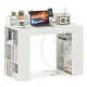 43-inch white computer desk featuring a spacious tabletop and built-in cable management for a tidy and efficient.
