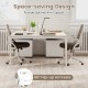 Ergonomic gray computer desk chair with lumbar support and 90° flip-up armrests for space-saving convenience.