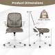 Ergonomic computer desk chair with lumbar support, height-adjustable, gray mesh fabric, ideal for comfortable seating.