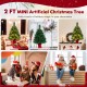 Mini 24-inch pre-lit Christmas tree with warm white LED lights, perfect for tabletop decoration in home or office.