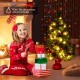 24-inch mini pre-lit Christmas tree with warm white LED lights, perfect for festive tabletop decoration.
