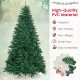 7.5 feet artificial Christmas tree with 2254 branch tips, fireproof PVC material, and a sturdy folding metal stand.