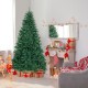 7.5 feet artificial Christmas tree with lush branch tips and a sturdy folding metal stand, perfect for festive decor.